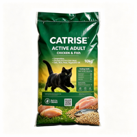 Sac d'emballage tissé en PP de qualité alimentaire pour aliments secs pour chats, sac tissé laminé BOPP robuste de 25 kg pour le stockage d'aliments pour animaux de compagnie