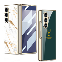 Étui magnétique original GKK pour Z Fold 7 6, coque de téléphone portable antichoc élégante en PC électroplaqué couleur unie