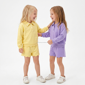 High Elasticity Kids Golf Set <b>Long</b> Sleeve Polo and Scalloped <b>Skort</b> Oem Odm Fast Delivery Custom Color Size - Product Image 2