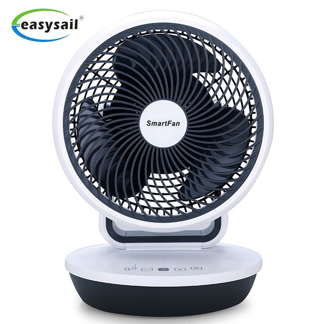 HK 10-Inch Smart Electric Table Fan with 2D Oscillation and Handle Home Portable Digital Control Four Wind Speed Options