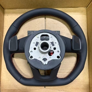 Volant sport <span class=keywords><strong>S</strong></span>-<span class=keywords><strong>Line</strong></span> à fond plat en cuir pour <span class=keywords><strong>Audi</strong></span> B9 R8 A6 C7 <span class=keywords><strong>A3</strong></span> A4 B8 B9 S5 A5 Q3 Q5 RS3 RS7 A6 A7 A8 Q7 - Product Image 3