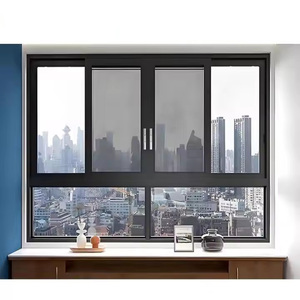 Hiện đại đôi kính trượt Cửa Sổ Màu Đen tác động Tinted bão bằng chứng nhôm biệt thự sang trọng Windproof khung hợp kim nhôm - Product Image 4