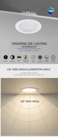 Best-seller Downlight encastré LED commercial pour immeubles de bureaux Aluminium Mall 90 Moderne 80 Led Down Lights Ce EMC Rohs 120