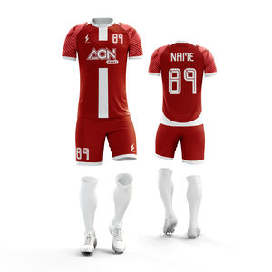 Maglie da <span class=keywords><strong>Calcio</strong></span> Personalizzate Nere Arancioni Rosse Bianche Set Completi con Nome Squadra e Logo Stampati Kit <span class=keywords><strong>Calcio</strong></span> Vuoto per Club - Product Image 4