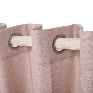 Plain european style faux linen 100% polyester 5 star hotel classic curtains designs for hot sale
