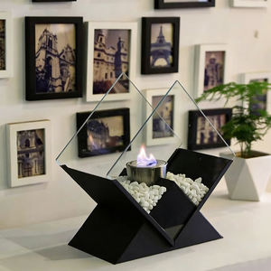 Brasero <span class=keywords><strong>de</strong></span> Mesa Cookwin, Brasero sin Humo con Piedras Naturales, Brasero para Interiores y <span class=keywords><strong>Exteriores</strong></span> con Vidrio Templado para Hacer S'mores - Product Image 2