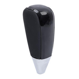 Poignée de levier de vitesses de voiture Toyota en cuir noir, transmission automatique, design ergonomique avec base chromée - Product Image 1