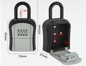 Candado de aleación de aluminio, cerradura de combinación de 4 dígitos, caja de almacenamiento de llaves, caja segura de seguridad oculta - Product Image 6