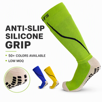 Chaussettes de football personnalisées avec logo d'équipe, hauteur genou, bord côtelé, talon renforcé, évacuation de l'humidité, coussinées