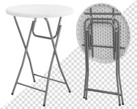 Table de bar haute pliable moderne en HDPE de 80 cm de diamètre pour jardin, fête ou mariage en extérieur