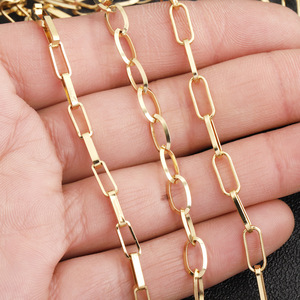 Cadena ovalada de acero inoxidable chapada en oro de 18k para la fabricación de collares, accesorios de joyería H1739 - Product Image 3