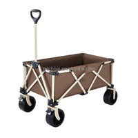Chariot pliant à roulettes avec table intégrée, poignée réglable, housse de protection, chariot pliable pour camping en extérieur, capacité 120 kg, brouette