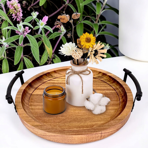 Plateau de service en bois artisanal Unicorn Handicrafts, durable, facile à nettoyer, finition naturelle, pour la restauration, les restaurants, les hôtels, les cafés et la maison - Product Image 1