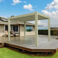 Pergola en aluminium durable et intelligente télécommandée coupe-vent et imperméable pour patios de jardin extérieurs Cadre enduit de poudre
