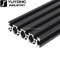 Rail linéaire V-Slot 2080, profil en aluminium anodisé noir/argent pour imprimante 3D DIY, machine de gravure CNC