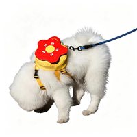 Sac à dos pour chien en forme de fleur, mignon, pour chiens de petite et moyenne taille, sac à dos réglable pour animaux de compagnie avec crochet de laisse pour les promenades en extérieur