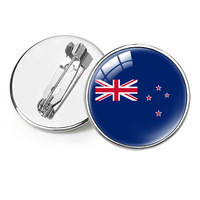 Broche rétro drapeau de Nouvelle-Zélande, épinglette, broche de pays du monde, cadeau fantaisie, souvenir pour les voyageurs et les amoureux, cadeau pour les fans de club de football, personnalisable