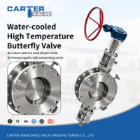 Válvula de Mariposa de Acero Inoxidable con Camisa de Agua WCB 310S, Conexión a Tope (BW), Neumática/Manual, Alta Temperatura, para Aceite y Gases de Combustión, DIN JIS OEM