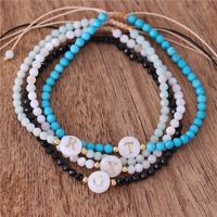 Lettres Initiales Personnalisées A à Z Charme Coquillage Blanc Pierre Naturelle Turquoise Perles Dainty Bracelet Femmes Bijoux Dropshipping