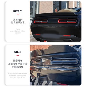 Couverture de feux arrière pour Dodge Challenger 2015-2023, en plastique noir, garniture d'éclairage - Product Image 3