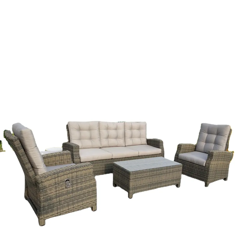 Hochwertige moderne Luxus Mode Kunststoff Rattan gewebte Möbel Outdoor Garten Sofa Set Möbel