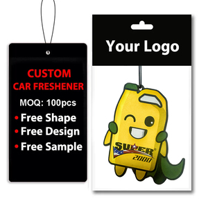 Désodorisant de voiture en papier avec logo personnalisé pour mariages, Noël, Halloween, remises de diplômes, Pâques, Nouvel An - Différentes formes et senteurs - Product Image 1