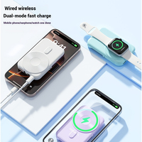 Nuevo estilo de carga rápida 5000mAh reloj de teléfono móvil banco de energía inalámbrico magnético con soporte incorporado adecuado para Apple Watch