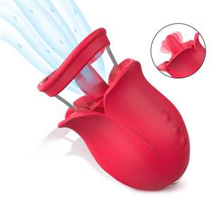 S-Hande Venta caliente Lady Rose Vibrador Lengua Lamiendo Vibrador Clítoris Pechos Succión Pezón Masaje Regalo del Día de San Valentín - Product Image 1