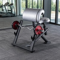 Appareil de musculation commercial pour biceps, station de curl des bras robuste à charge de plaques en acier avec barre EZ Curl