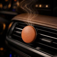 TopOne Désodorisant Voiture Luxe Cuir Alliage Zinc Parfum Freesia Évaporation Naturelle Longue Durée Design Élégant