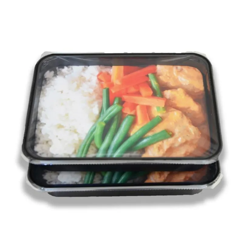 HSQY CPET Food Tray Manufacturers CPET Food Containers With Sealing Films Plastic Frozen Food Packaging Materials