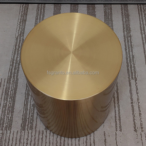 Đồ Nội Thất Phòng Khách Nhỏ Vòng Bàn Cà Phê Vàng Thép Không Gỉ Bên Bảng Kim Loại Phân - Product Image 6