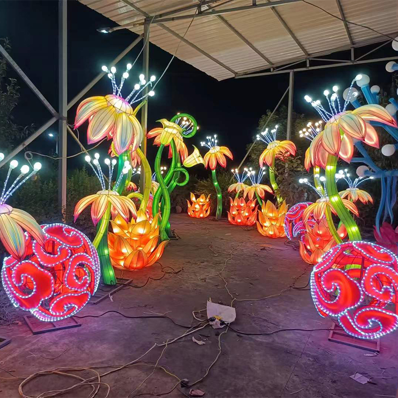 Creative Light Sculpture Outdoor Decorative Garden Street Landscape LED Motif Light Luminous Flower