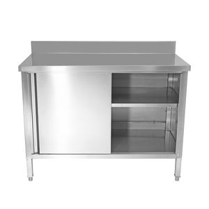 Mesa de Trabajo de Cocina Resistente de Acero Inoxidable con Gabinete |   Equipo de Cocina Comercial para Restaurante, Hotel, Cocina y Hogar - Product Image 2