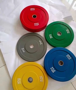 Fitness Olymp Gym Placas de competición de pesas Estándar KG Calibrado Levantamiento de pesas Parachoques <span class=keywords><strong>Power</strong></span> Powerlifting Placa de goma - Product Image 5