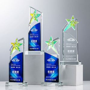 Trofeo Personalizado con Logotipo Grabado en Cristal de Color - Product Image 3