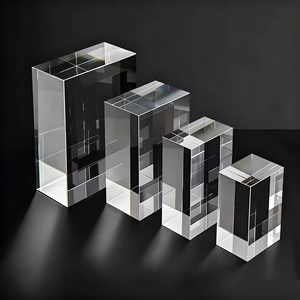 Hbl kích thước tùy chỉnh 2D/3D tùy chỉnh khung ảnh hình ảnh tinh thể Laser khắc thủy tinh Cube cho món quà cưới - Product Image 1