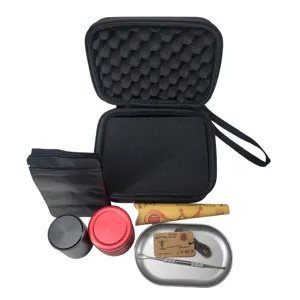 Traditional Smoking accessories Case Storage stash jar grinder kit Box Portable Herb Smoke pipe Protection Box with rolling tray