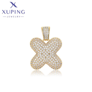 XUPING Joyería: Colgantes <span class=keywords><strong>de</strong></span> Moda para Mujer, Chapados en <span class=keywords><strong>Oro</strong></span> <span class=keywords><strong>de</strong></span> 14K, con Circonita y Cobre Ecológico, Diseño Sencillo y Encantador - Product Image 1