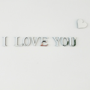 <span class=keywords><strong>Pegatinas</strong></span> de espejo acrílico de 10cm con EVA DIY letras inglesas para dormitorio restaurante espejo letras publicitarias - Product Image 4