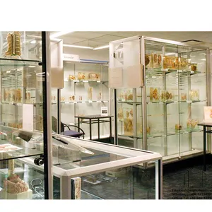 Museum dedicated glass wall showcase hydraulic flip display cabinet heat preservation and sealing cabinet free design