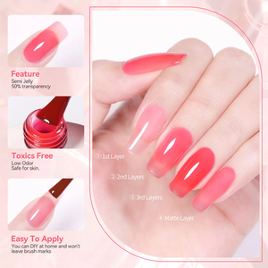 BORN PRETTY 250g Gel Polish Translúcido Rosa Leche Láctea Nude, Paquete Recargable, Esmalte Semipermanente Removible UV para Uñas - Product Image 4