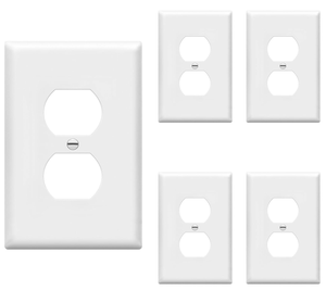 <span class=keywords><strong>Plaque</strong></span> murale pour prise double, grandes plaques de couverture pour prises électriques, format surdimensionné 1 poste 5,5" x 3,5", en <span class=keywords><strong>polycarbonate</strong></span> thermoplastique - Product Image 1