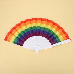 Abanicos Plegables de Mosaico Multicolor Hechos a Mano, Abanicos de Arcoíris de Material Plástico - Product Image 2