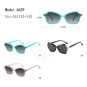 Gafas de sol tipo ojo de gato para mujer, lentes degradadas con montura completa, ligeras, estilo informal, para adultos - Product Image 3