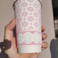 Gobelets en papier de qualité alimentaire à double paroi de 12 oz avec logo imprimé en 3D, design créatif, pour boissons gazeuses et vin