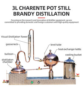 Olla de cobre de <span class=keywords><strong>3</strong></span> litros todavía equipo de destilación de vapor para brandy whisky - Product Image 4
