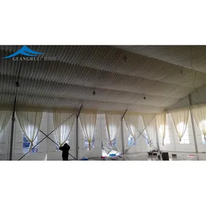 Tenda Marquee putih transparan besar pernikahan dan pameran dagang dengan lantai berat untuk acara luar ruangan dan pesta