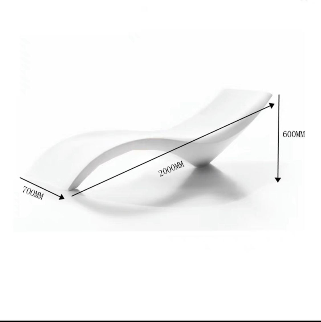 Outdoor pool wave chaise lounger bed deck slumber sun lounger for pool shadow