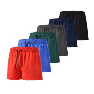 Pantalones cortos personalizados de poliéster 100% para hombre, bañadores transpirables de secado rápido para playa, bañadores de Hip Hop con estampado sólido, servicio OEM - Product Image 1